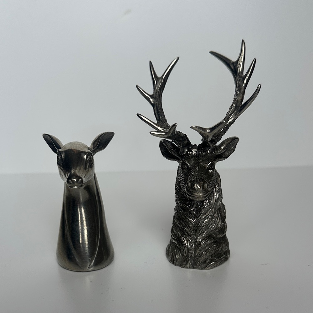 Vagabond House Pewter Stag and Doe Salt & Pepper Shakers